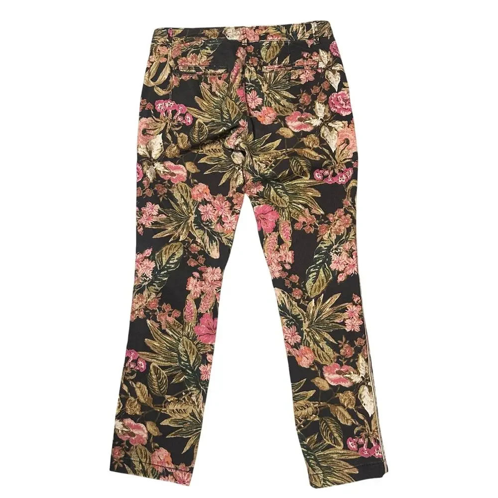 Anthropologie Relaxed Chino Pants Botanical Floral Print